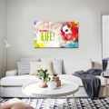 Aquarelle grande taille Aquarelle colorée Art / Abstrait Photo murale / Impression de toile de fille dans une galerie enveloppée